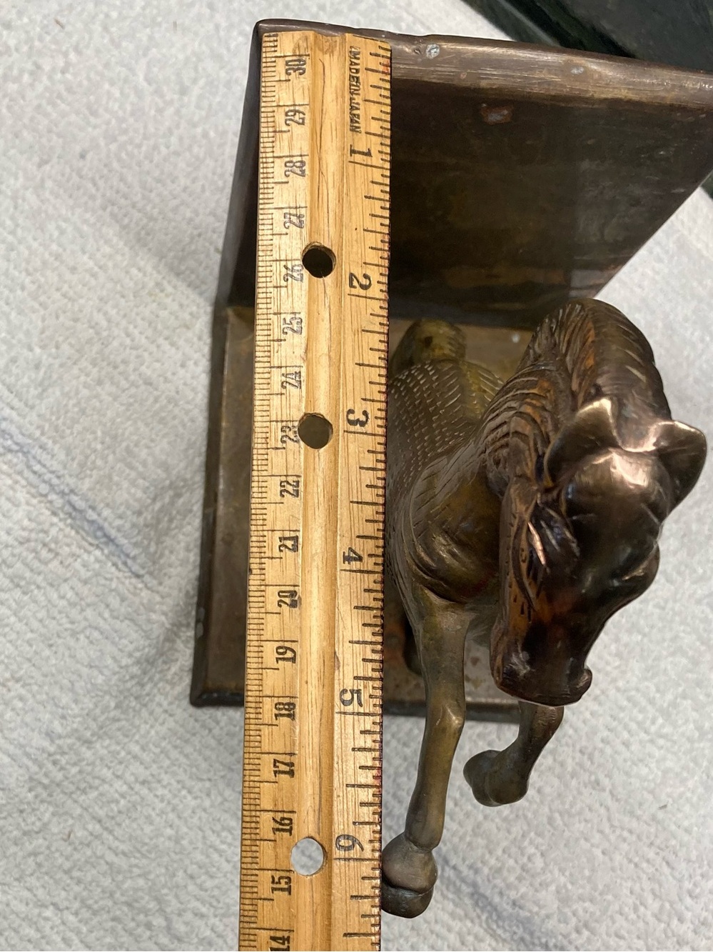 Horse Bookend Brass Sculpture Vintage Golden Finish - Picture 13 of 14